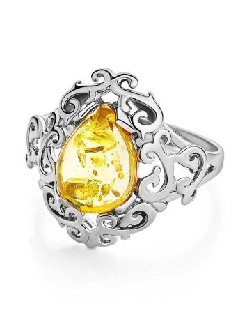 20's Style Amber Ring In Sterling Silver The Luxor, Ring Size: 5.5 / 16, image , picture 4