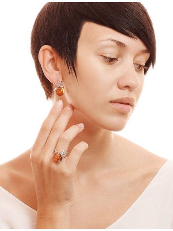 Charming Amber Earrings In Sterling Silver The Paradise, image , picture 2