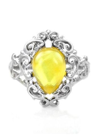 20's Style Amber Ring In Sterling Silver The Luxor, Ring Size: 8 / 18, image , picture 5