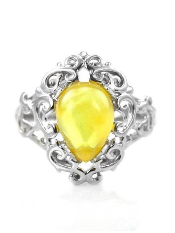 20's Style Amber Ring In Sterling Silver The Luxor, Ring Size: 6.5 / 17, image , picture 5