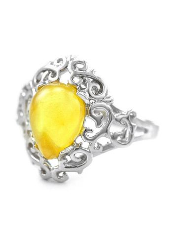 20's Style Amber Ring In Sterling Silver The Luxor, Ring Size: 8 / 18, image , picture 6