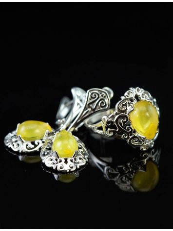 20's Style Amber Ring In Sterling Silver The Luxor, Ring Size: 6.5 / 17, image , picture 4