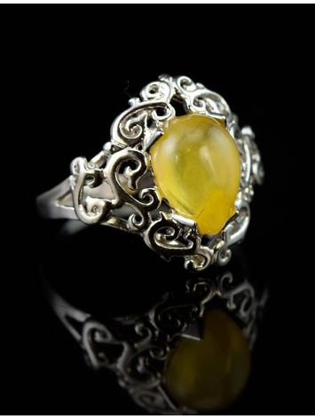 20's Style Amber Ring In Sterling Silver The Luxor, Ring Size: 8 / 18, image , picture 3