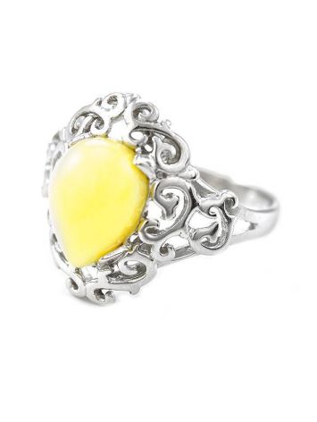 20's Style Amber Ring In Sterling Silver The Luxor, Ring Size: 11 / 20.5, image , picture 4