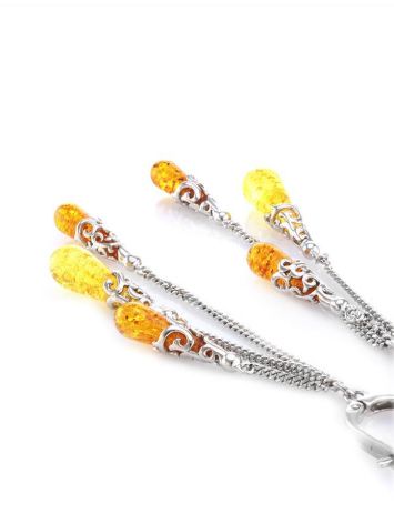 Lemon Amber Earrings In Sterling Silver The Casablanca, image , picture 4