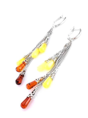 Multicolor Amber Earrings In Sterling Silver The Casablanca, image , picture 3