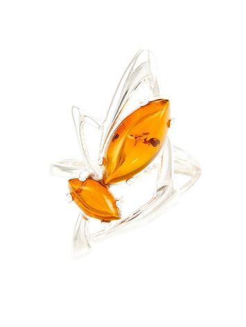 Bold Cocktail Ring With Cognac Amber The Pegasus, Ring Size: 9.5 / 19.5, image , picture 2