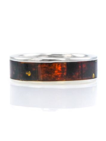 Minimalistic Silver Ring With Cherry Amber The London, Ring Size: 6.5 / 17, image , picture 3