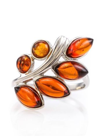 Cognac Amber Ring In Sterling Silver The Verbena, Ring Size: 9.5 / 19.5, image , picture 2