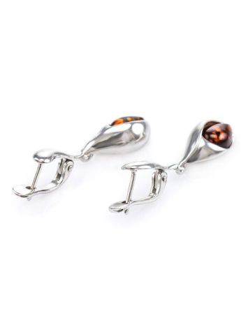 Cognac Amber Earrings In Sterling Silver The Peony, image , picture 5