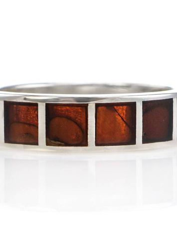 Minimalistic Amber Ring In Sterling Silver The London, Ring Size: / 23, image , picture 3