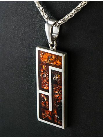 Geometric Amber Pendant In Sterling Silver The London, image , picture 2
