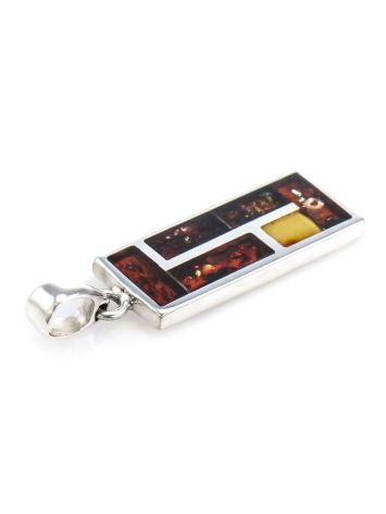 Geometric Amber Pendant In Sterling Silver The London, image , picture 3