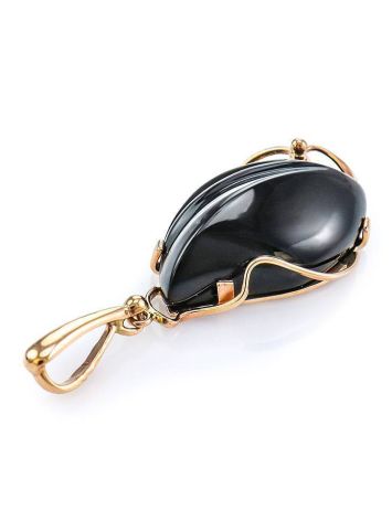 Black Synthetic Onyx Pendant In Gold The Serenade, image , picture 4