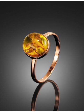 Unique Amber Ring In Gold With Inclusion The Clio, Ring Size: 6.5 / 17, image , picture 2