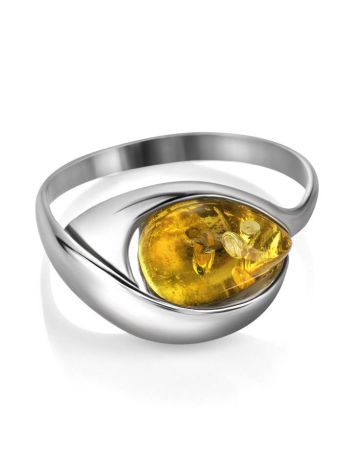 Lemon Amber Ring In Sterling Silver The Peony, Ring Size: 11 / 20.5, image , picture 3