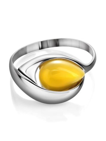 Honey Amber Ring In Sterling Silver The Peony, Ring Size: 11.5 / 21, image , picture 3