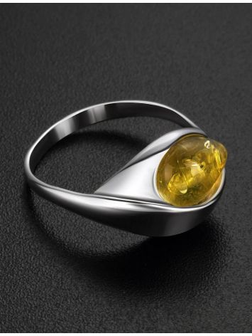 Lemon Amber Ring In Sterling Silver The Peony, Ring Size: 9.5 / 19.5, image , picture 2