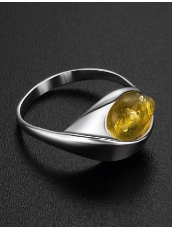 Lemon Amber Ring In Sterling Silver The Peony, Ring Size: 11 / 20.5, image , picture 2