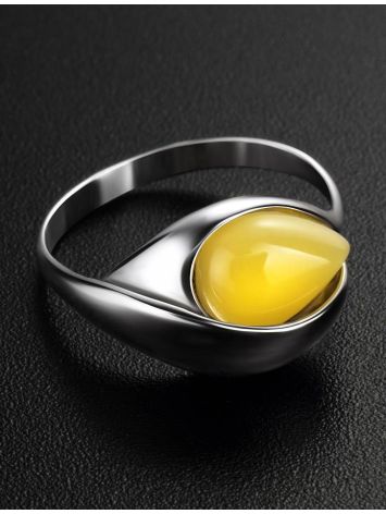 Honey Amber Ring In Sterling Silver The Peony, Ring Size: 11.5 / 21, image , picture 2