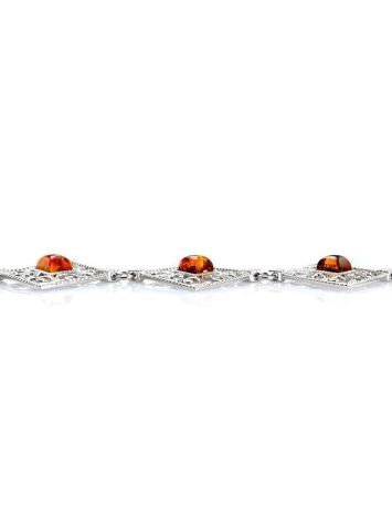 Cognac Amber Link Bracelet In Sterling Silver The Arabesque, image , picture 7