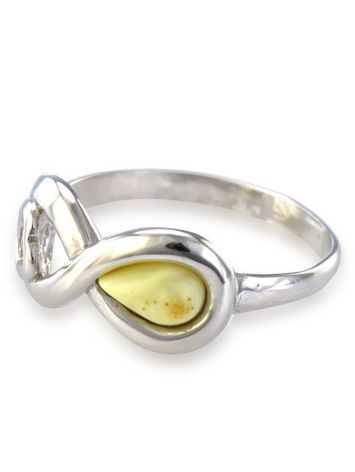 Sterling Silver Ring With White The Amour, Ring Size: 6 / 16.5, image , picture 4