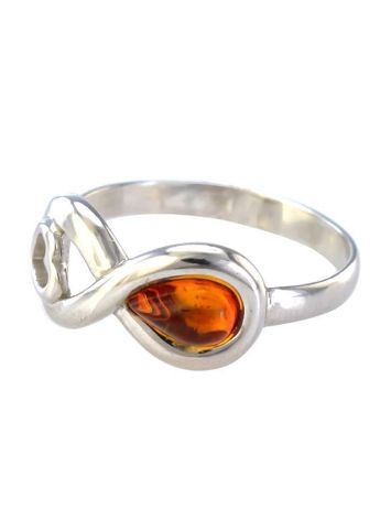 Sterling Silver Ring With Cognac Amber The Amour, Ring Size: 9 / 19, image , picture 5