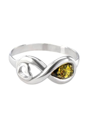 Sterling Silver Ring With Green Amber The Amour, Ring Size: 5.5 / 16, image , picture 2