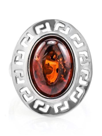 Adjustable Silver Ring With Cherry Amber The Ellas, Ring Size: Adjustable, image , picture 5