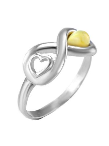 Sterling Silver Ring With White The Amour, Ring Size: 6 / 16.5, image 