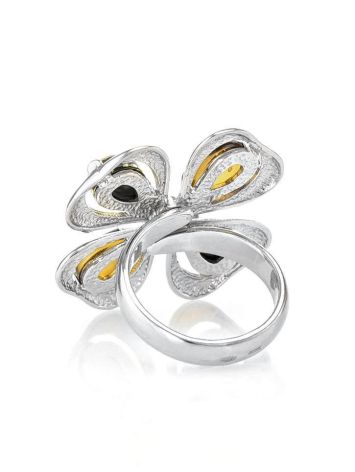 Adjustable Amber Ring In Sterling Silver The Shamrock, Ring Size: Adjustable, image , picture 4