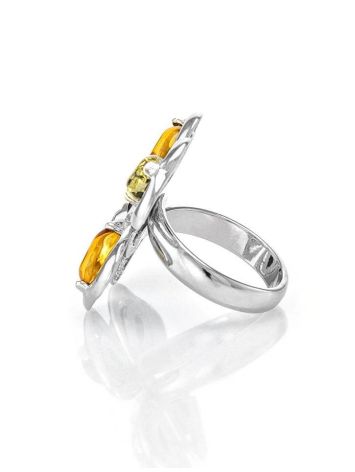 Adjustable Amber Ring In Sterling Silver The Shamrock, Ring Size: Adjustable, image , picture 5