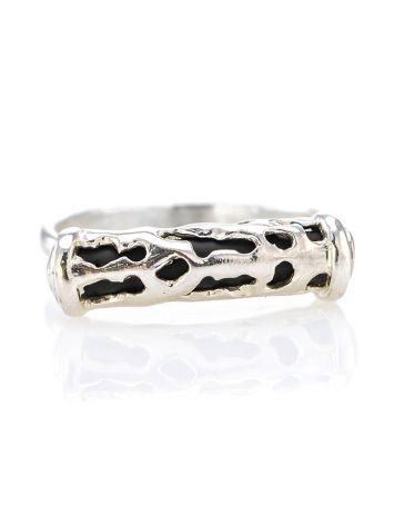 Extraordinary Silver Bar Ring With Caoutchouc The Kenya, Ring Size: 7 / 17.5, image , picture 4