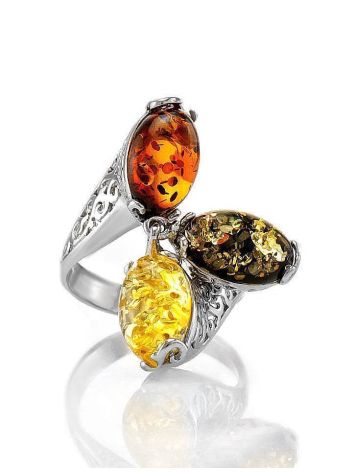 Trilogy Amber Ring In Sterling Silver The Casablanca, Ring Size: 6 / 16.5, image , picture 3
