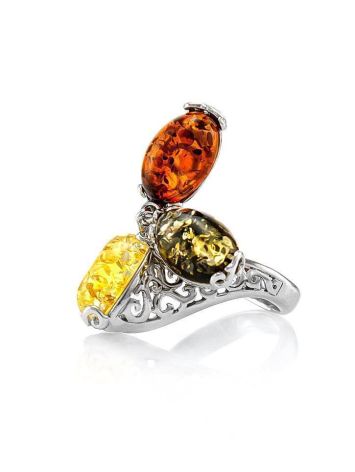 Trilogy Amber Ring In Sterling Silver The Casablanca, Ring Size: 6 / 16.5, image , picture 4