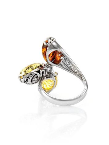 Trilogy Amber Ring In Sterling Silver The Casablanca, Ring Size: 6 / 16.5, image , picture 5