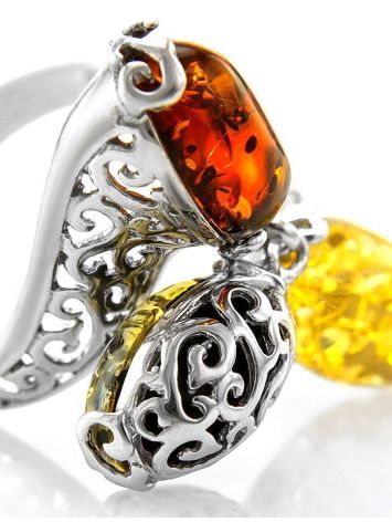 Trilogy Amber Ring In Sterling Silver The Casablanca, Ring Size: 6 / 16.5, image , picture 2