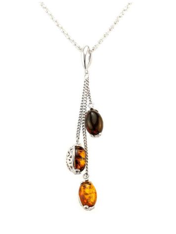 Chain Dangle Amber Pendant In Sterling Silver The Casablanca, image , picture 7