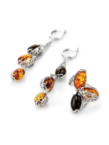 Multicolor Amber Ring In Sterling Silver The Casablanca, Ring Size: 11 / 20.5, image , picture 6