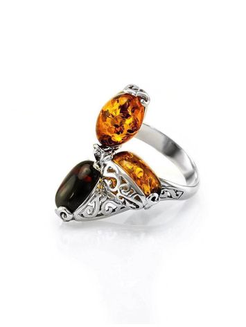 Multicolor Amber Ring In Sterling Silver The Casablanca, Ring Size: 11 / 20.5, image , picture 4