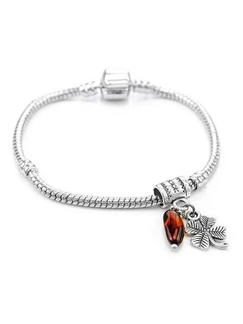 Four Leaf Clover Charm With Cherry Amber In Sterling Silver The Shamrock, image , picture 5