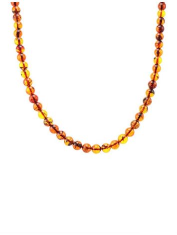 Cognac Amber Ball Beaded Necklace, image , picture 4