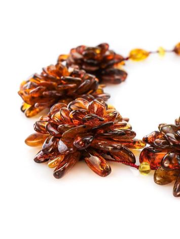 Cognac Amber Necklace The Chrysanthemum, image , picture 5