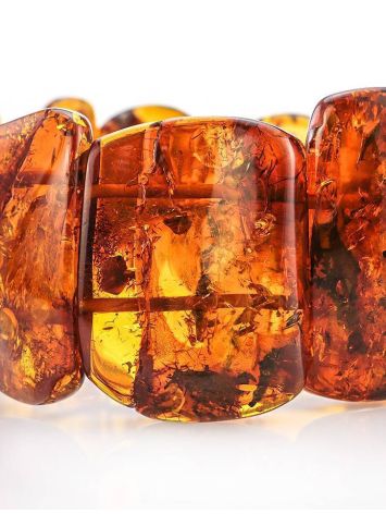 Bold Cognac Amber Stretch Bracelet, image , picture 3