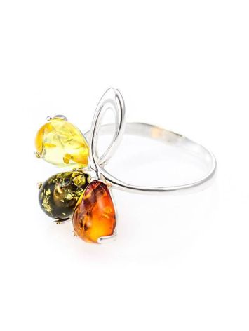 Multicolor Amber Ring In Sterling Silver the Dandelion, Ring Size: 5.5 / 16, image , picture 3