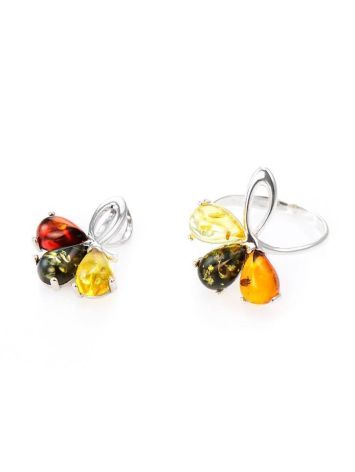 Multicolor Amber Ring In Sterling Silver the Dandelion, Ring Size: 5.5 / 16, image , picture 4