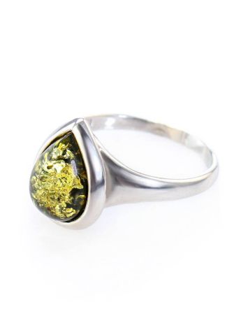 Sterling Silver Ring With Green Amber The Fiori, Ring Size: 9.5 / 19.5, image , picture 4