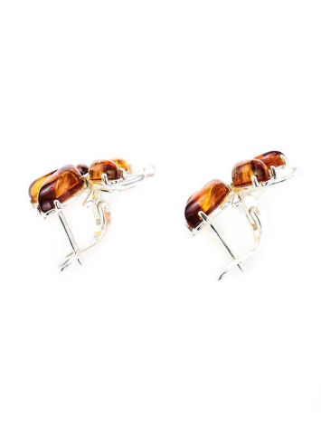 Cognac Amber Earrings In Sterling Silver The Verbena, image , picture 4