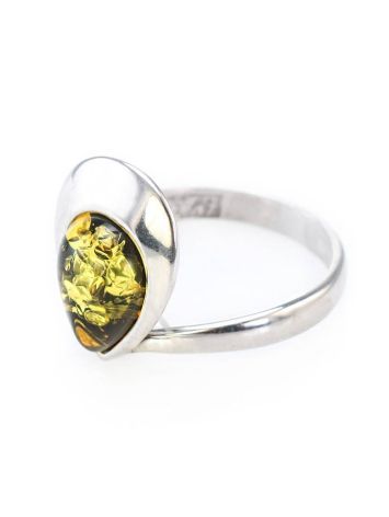 Elegant Green Amber Ring In Sterling Silver The Orion, Ring Size: 5.5 / 16, image , picture 3