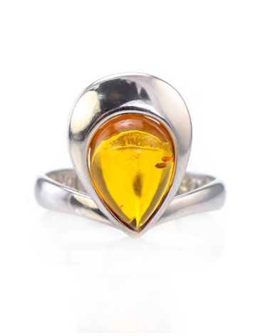 Bright Cognac Amber Ring In Sterling Silver The Orion, Ring Size: 6 / 16.5, image , picture 2